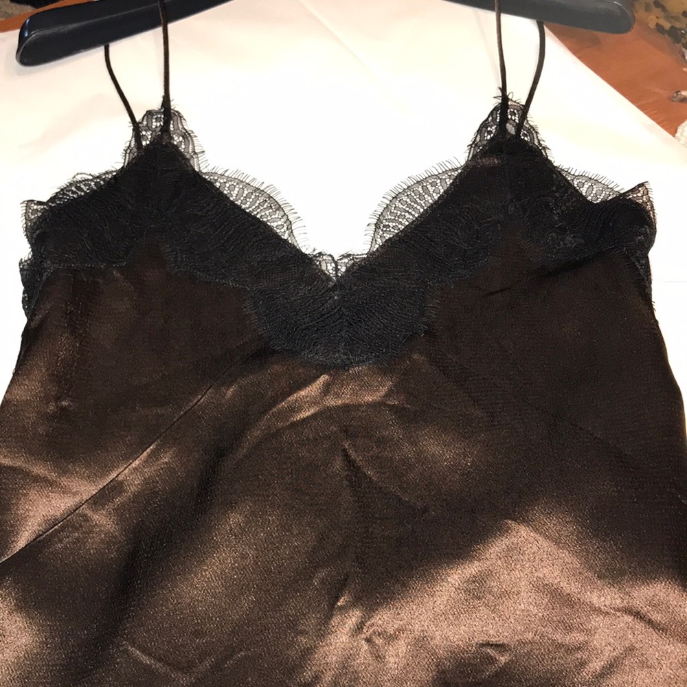 Zara Brown Satin Dress - Picture 2 of 7